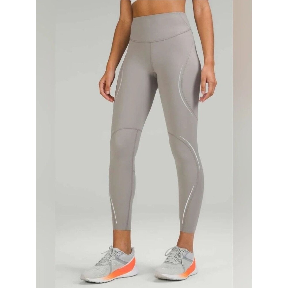 Lululemon Base Pace High-Rise Reflective Tight 25" Womens Size 4 Gull Grey